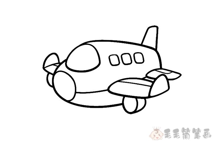 简单的飞机简笔画填色图片