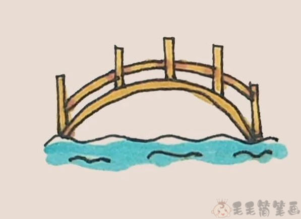 木桥简笔画图片步骤河上的桥儿童画图片