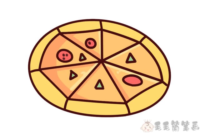 简单的披萨饼简笔画图片
