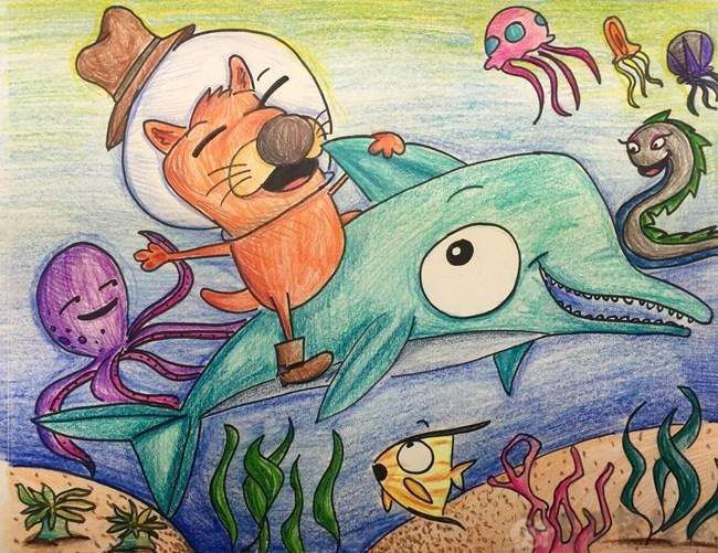 海底世界简笔画一等奖,海底世界儿童画