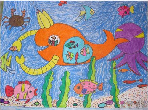 海底世界简笔画一等奖海底世界儿童画