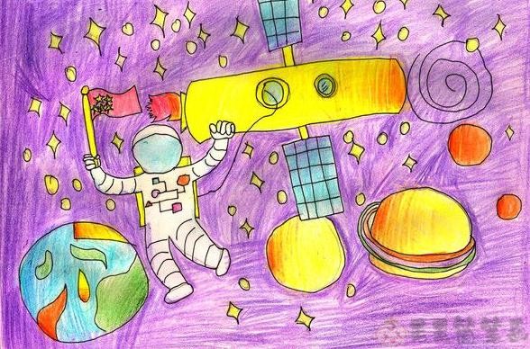 宇宙飞船儿童画