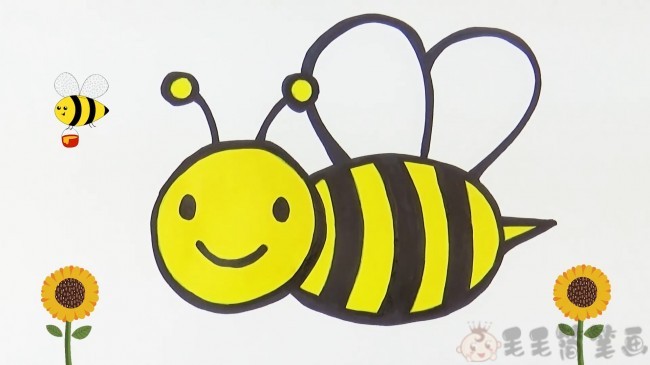 勤劳可爱的小蜜蜂简笔画,蜜蜂怎么画