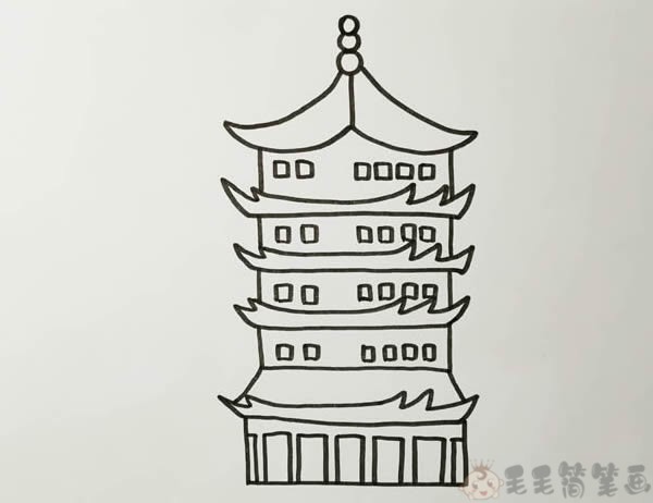 黄鹤楼怎么画,黄鹤楼儿童画