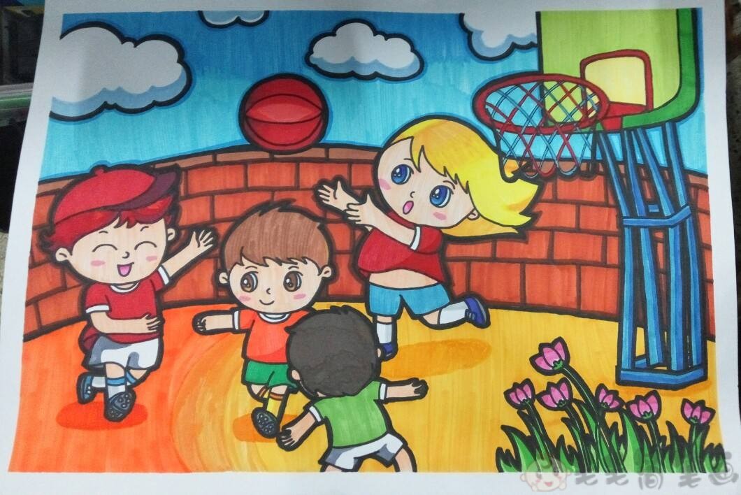 运动会儿童画图片,儿童绘画作品大全 - 毛毛简笔画