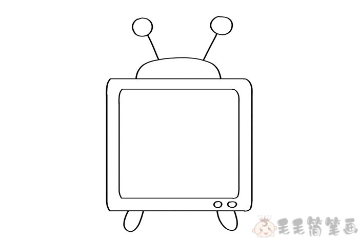 电视机简笔画,电视机的简单画法