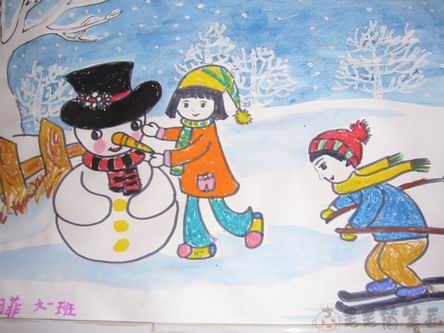 的冬天儿童画,冬季绘画图片,可前往【儿童绘画栏目专区】