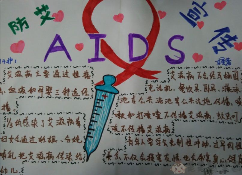 预防艾滋病手抄报一等奖作品