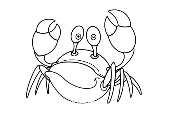 卡通螃蟹简笔画画法步骤步骤教程