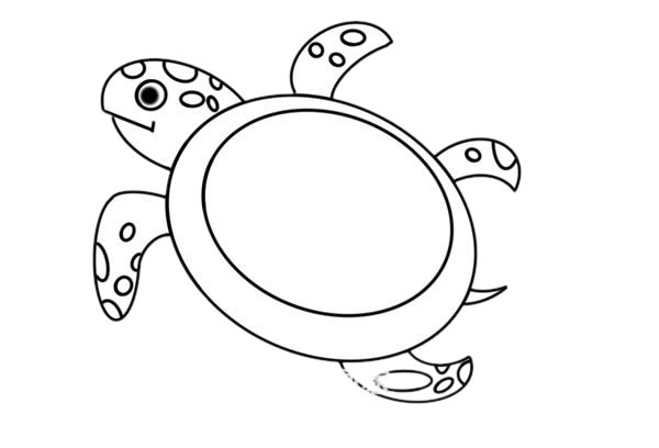 彩色卡通海龟简笔画画法步骤教程,简单几笔就完成,快拿笔跟着下面的