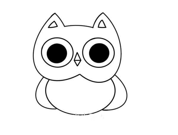 卡通猫头鹰简笔画步骤图解教程可爱猫头鹰简笔画的画法步骤:猫头鹰是