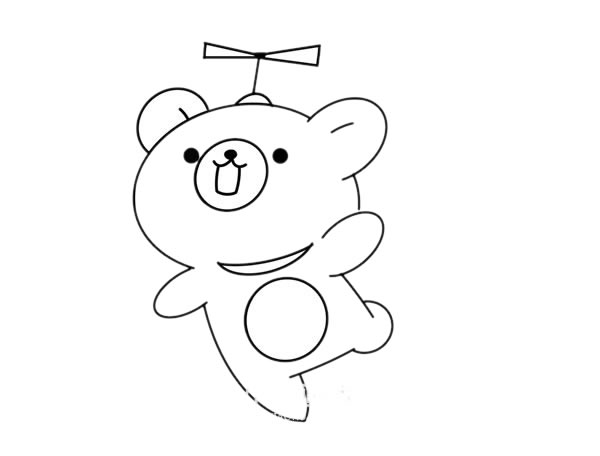 卡通小熊简笔画画法步骤图片,可爱又有趣,喜欢画画的同学拿起笔试试吧