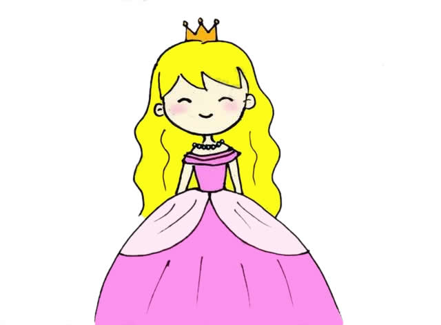 最后我们给小公主画上漂亮的王冠.