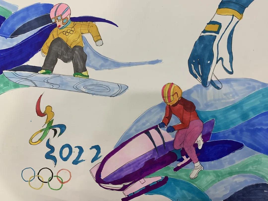 冰雪奥运会主题绘画冰雪运动会主题儿童画