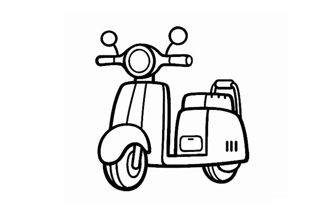 电动车摩托车简笔画图片素材