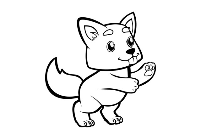 可爱的小狼宝宝,动物儿童画法步骤,可前往【动物简笔画画法步骤栏目