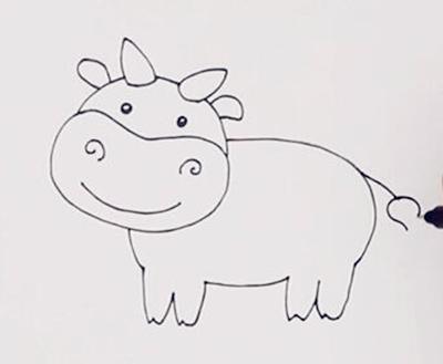 教你画一头奶牛简笔画画法 快帮孩子收藏吧