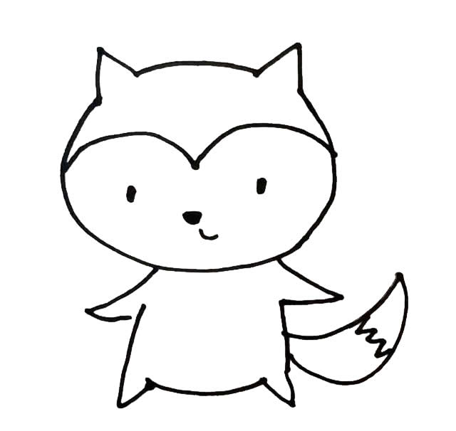 可爱又简单的小狐狸简笔画步骤 初级简笔画教程-第4张