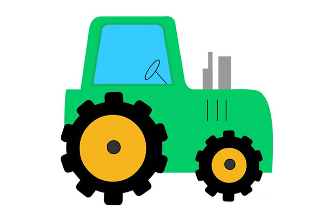 农用拖拉机的超简单画法 拖拉机简笔画