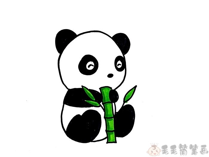 动物园大熊猫简笔画图片