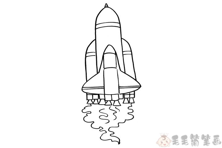 一组火箭儿童简笔画图片