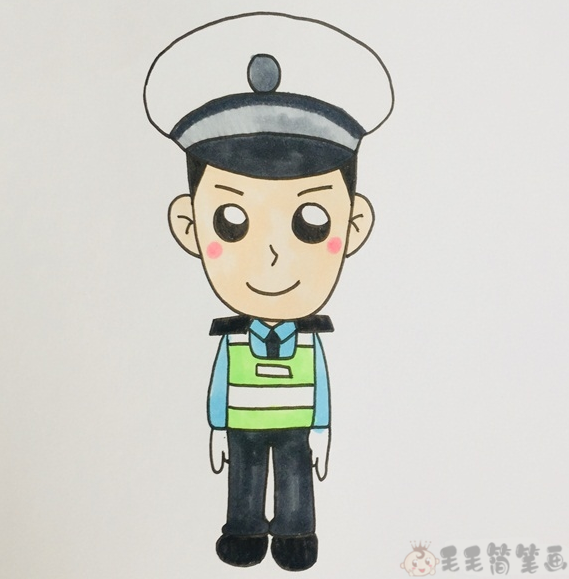 警察简笔画 动漫儿童图片