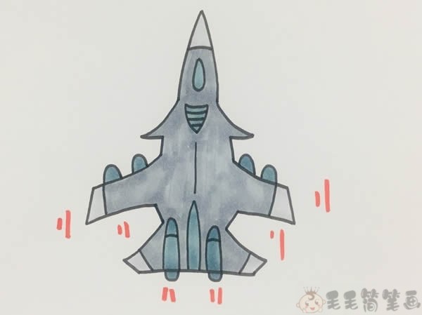 军人飞机怎么画 简单图片