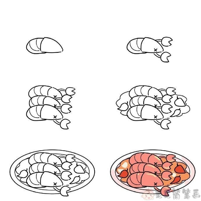 龙虾大餐图片简笔画图片