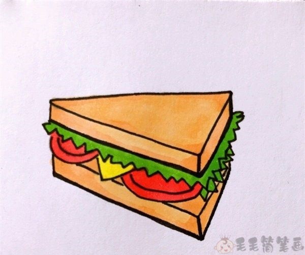 简笔三明治的画法图片