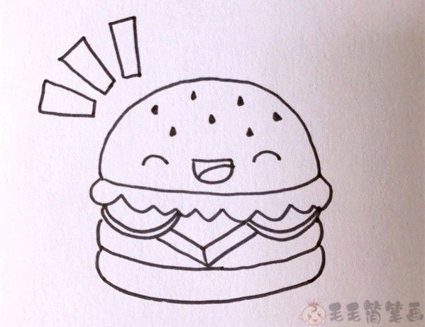 麦当劳汉堡简笔画图片