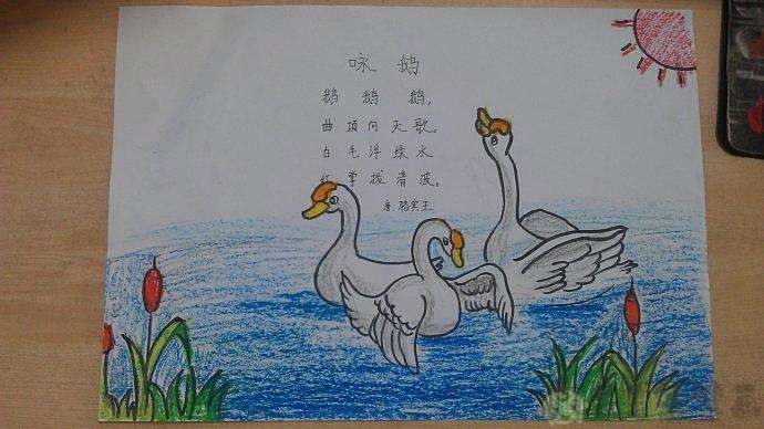 鹅鹅鹅古诗简笔画图片