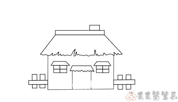 房子简笔画简单稻草图片