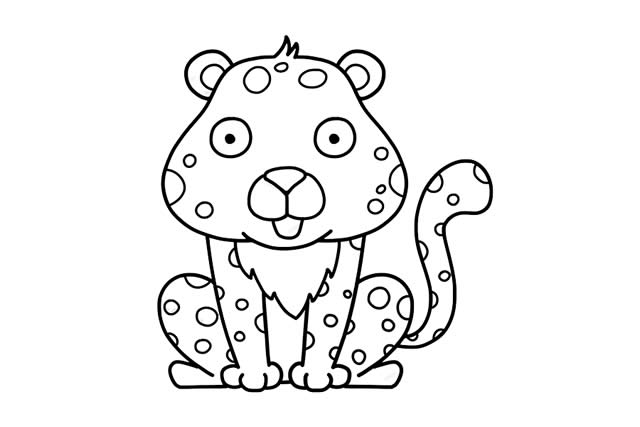 可爱的豹子简笔画画法步骤步骤图片