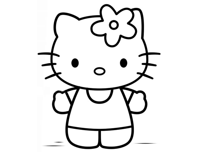 小猫简笔画动漫kitty图片
