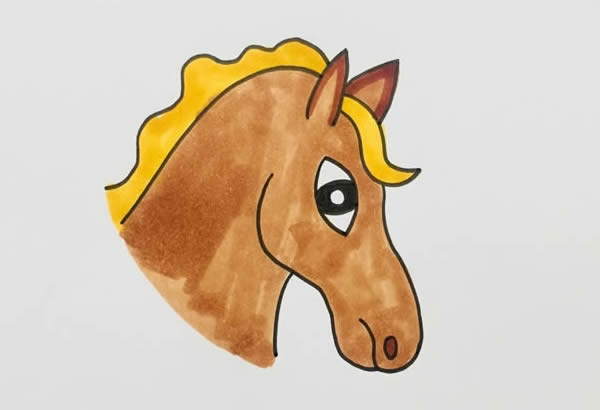 马头的简笔画 儿童图片