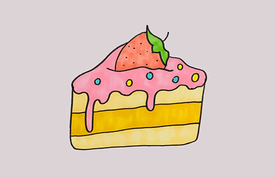 蛋糕简笔画彩色可爱图片