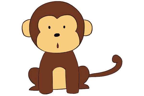 卡通猴子简笔画的画法步骤步骤图片大全 动物