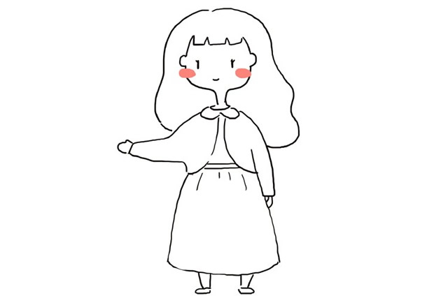 简化人物画法小女孩图片