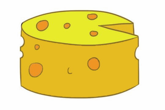 奶酪简笔画彩色图片