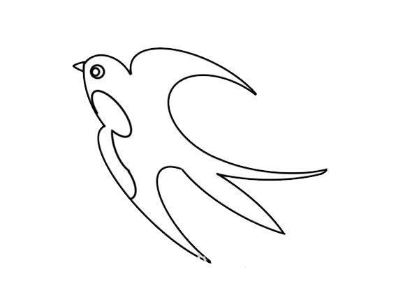 春天的燕子简笔画画法步骤步骤图片 动物