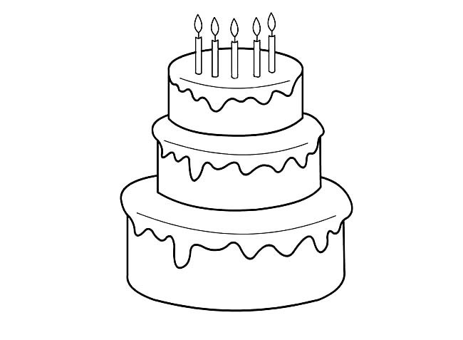 蛋糕简笔画 三层生日蛋糕简笔画图片