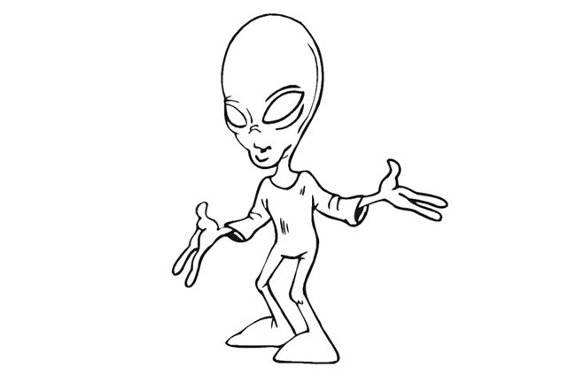 ET外星人简笔画图片