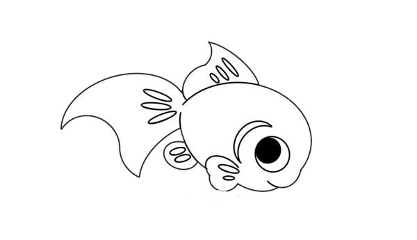 可爱金鱼简笔画的画法步骤图教程