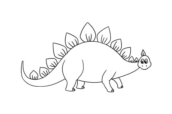 剑龙龙恐龙简笔画图片