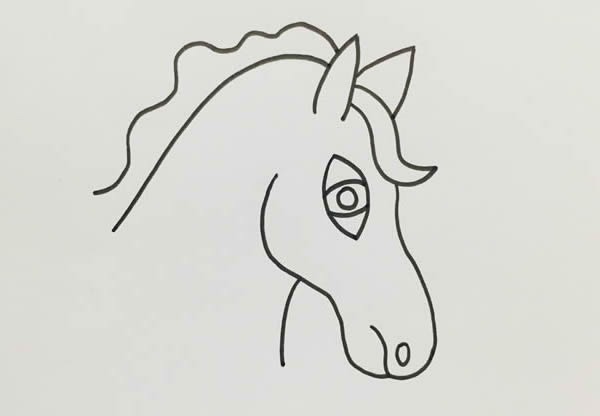 儿童简笔画马头图片