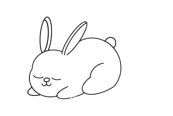 小兔子冬眠简笔画图片