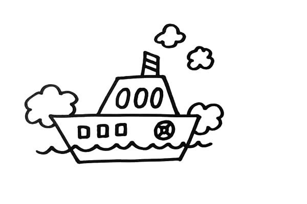 轮船怎么画如何画轮船简笔画步骤图文教程