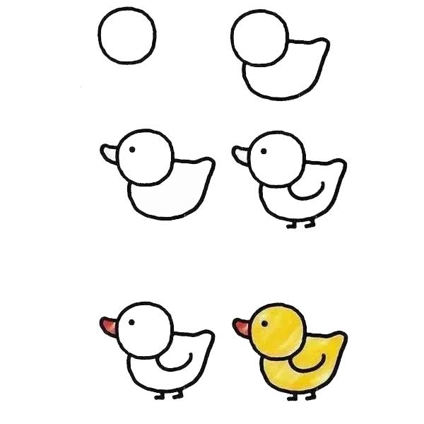 鸭子简单画法图片