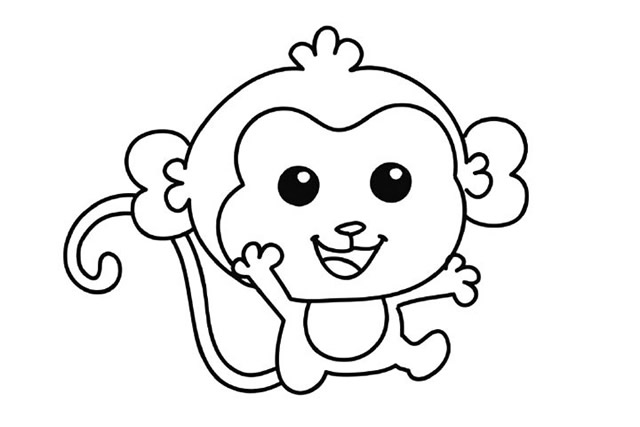 小猴简笔画 可爱 简单图片