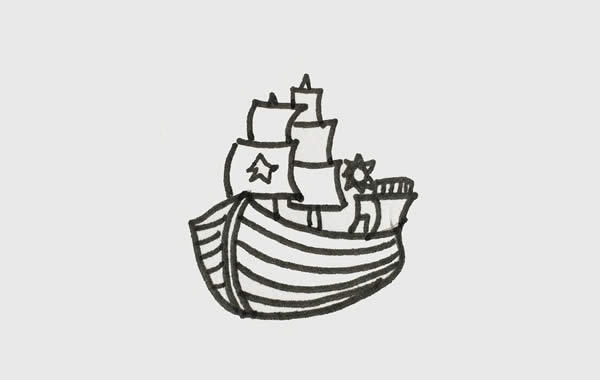 古代小船简笔画图片